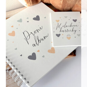 Moje první album & milníkové kartičky – sada pro první vzpomínky miminka