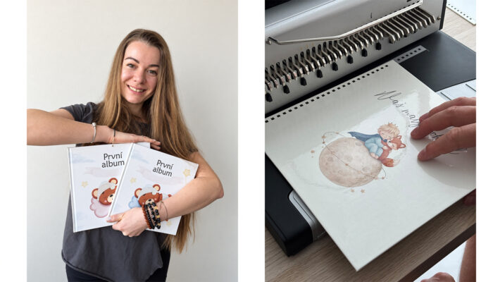 Julie Vanhaber s autorskými alby a ukázka ruční výroby alba