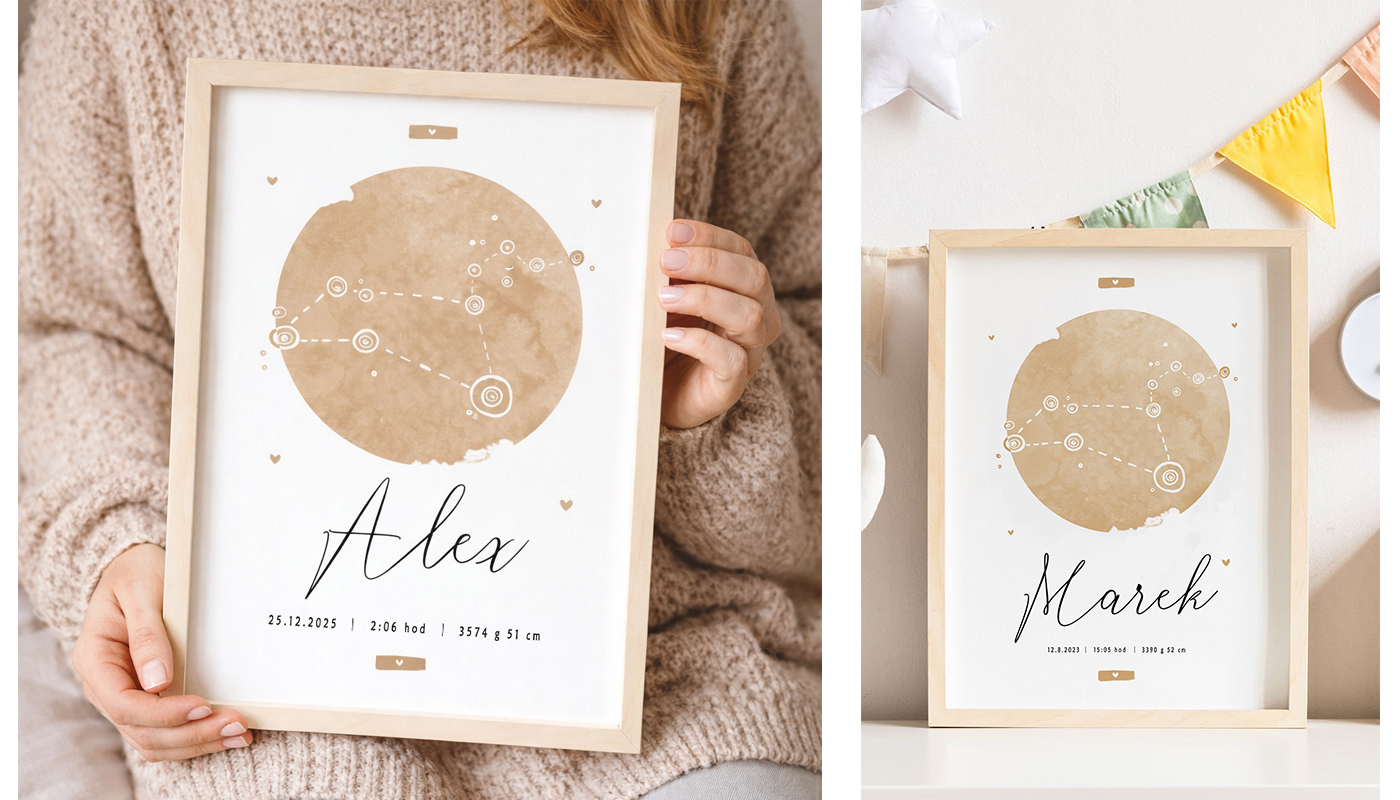 Personalizovaný plakát se jménem dítěte – náhled ke schválení