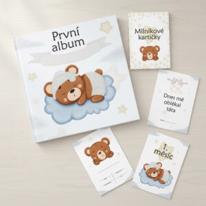 První album a milníkové kartičky – sada pro chlapečka
