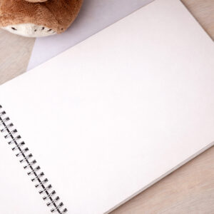 Prázdná vnitřní stránka prvního alba pro miminko připravená na fotografie a zápisky