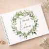 Personalizovaná svatební kniha hostů s botanickým věncem z eukalyptových listů