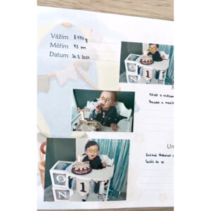 První album pro miminko s motivem spícího medvídka na obláčku, dětské fotoalbum