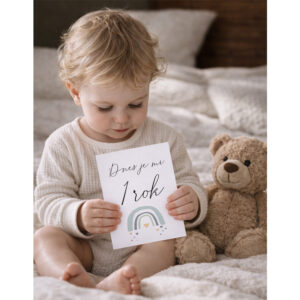 Milníková kartička dnes je mi 1 rok dítě A6 focení dítěte