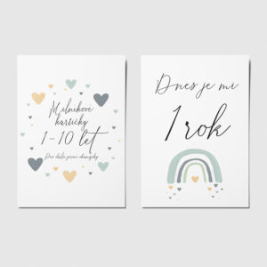 Milníkové kartičky pro děti od 1 do 10 let A6 zachycení milníků dítěte focení dítěte