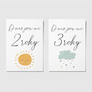 Milníkové kartičky pro děti od 1 do 10 let A6 zachycení milníků dítěte focení dítěte