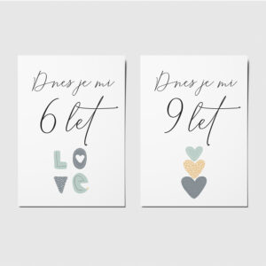 Milníkové kartičky pro děti od 1 do 10 let A6 zachycení milníků dítěte focení dítěte