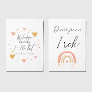 Milníkové kartičky pro děti od 1 do 10 let A6 zachycení milníků dítěte focení dítěte