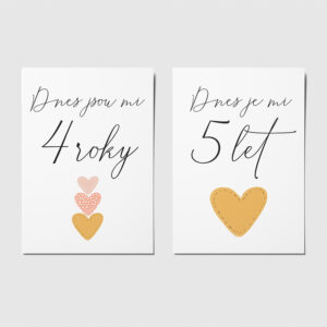 Milníkové kartičky pro děti od 1 do 10 let A6 zachycení milníků dítěte focení dítěte