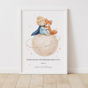 Dětský plakát s ilustrací Malý princ – jemný obrázek do dětského pokojíčku pro miminko