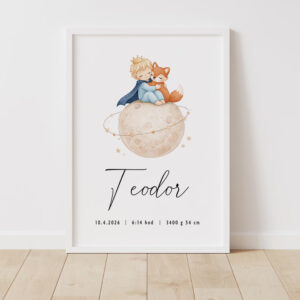 Personalizovaný plakát malý princ se jménem dítěte