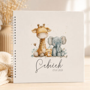 První album pro miminko se jménem – personalizované fotoalbum Zvířátka